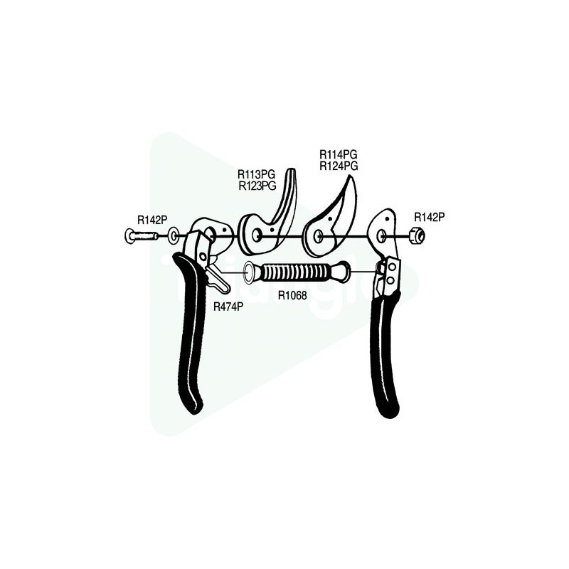 Ressort + butées + cuvette pour Pradines P3-P108-P110