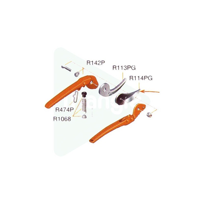 Lame + goupille pour Pradines P110/20 et P108/20
