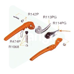Lame + goupille pour Pradines P110/23, P108/23 et P34-27A