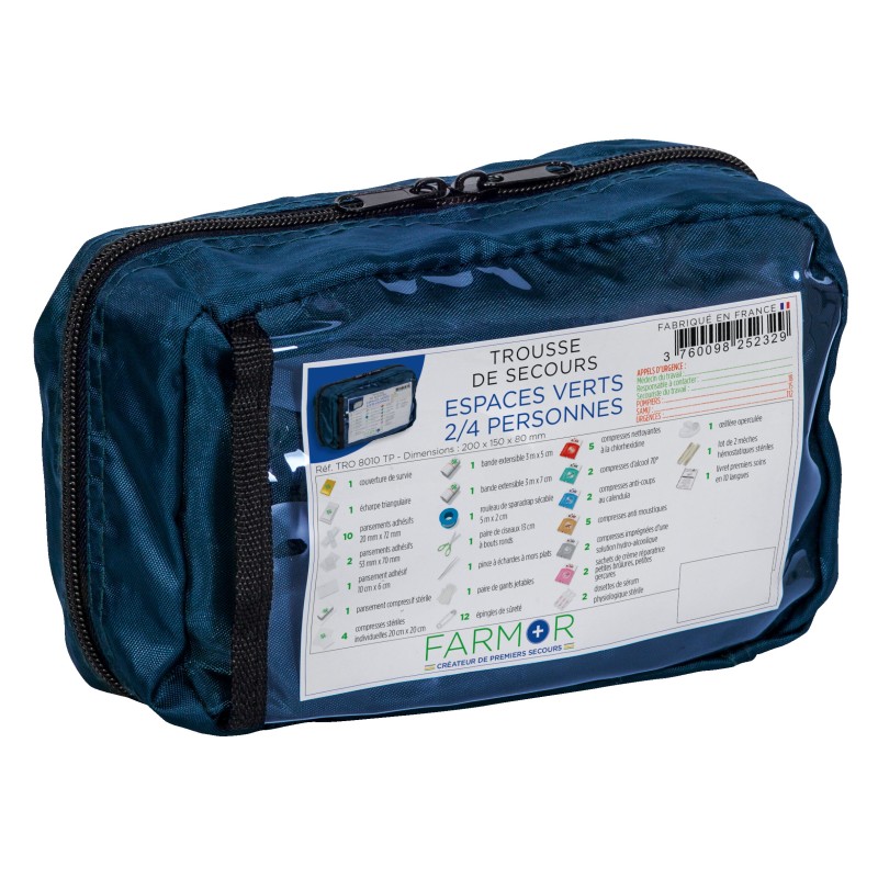 Trousse de secours "Espaces verts" 2/4 personnes