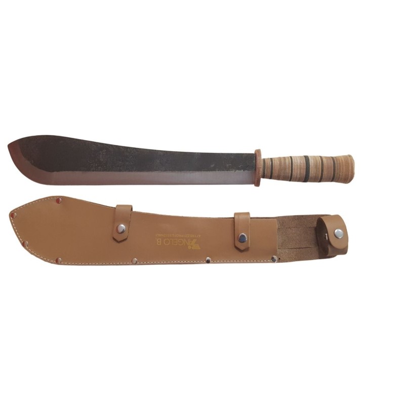 Machette en acier forgé, manche en cuir
