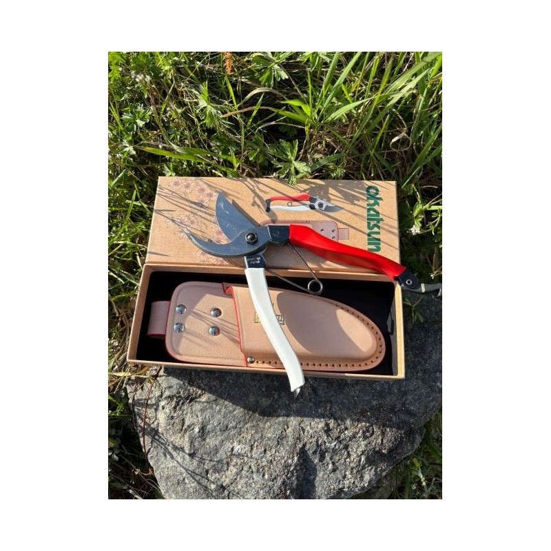 Set sécateur Okatsune 103 et étui cuir de ceinture