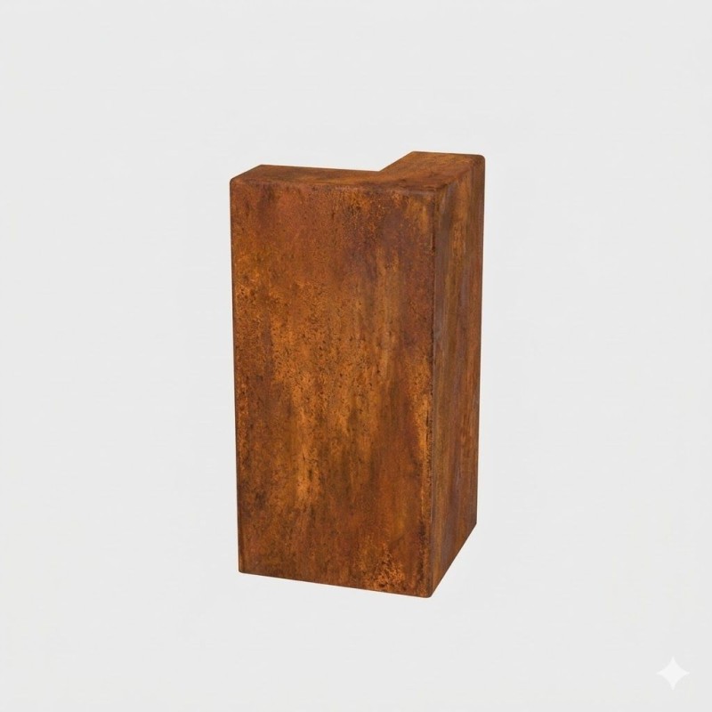 Angle rentrant pour bordure Corten 250x250x500 mm