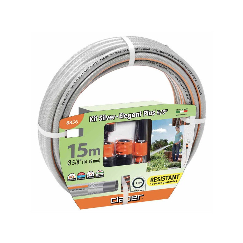 Kit arrosage Claber Silver Elegant Plus 15 m Ø 15 mm