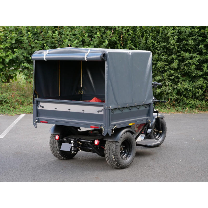 Bâche avec arceau pour triporteur Rhino - Protection benne