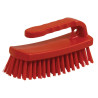 Brosse à main avec poignée plastique 13,5 cm rouge