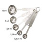 Cuillères mesureuses inox x5 (15 ml à 0,625 ml) | Triangle Outillage